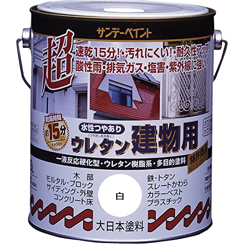 サンデーペイント 水性つやありウレタン建物用 黒 1.6L