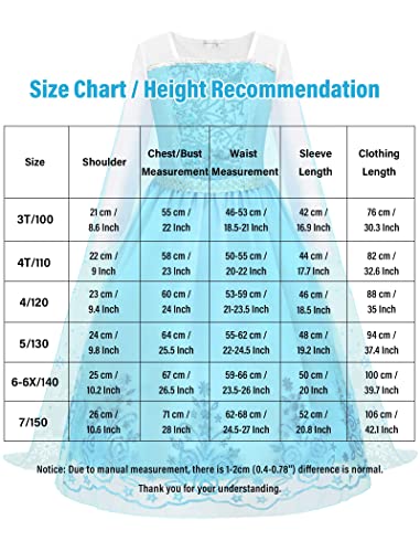 Knemmy Elsa Costume For Girl Elsa Dress Frozen Cosplay Princess Dress Up Clothes For Little Girls Party Perform Birthday #TOP5