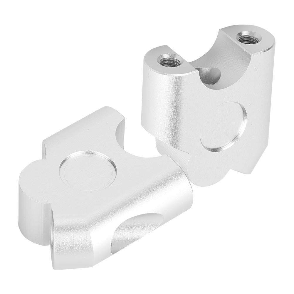 EVGATSAUTO Manubrio Riser, 2Pcs 22mm Universale Moto Manubrio Riser Morsetto Indietro Sposta Adattatore di Montaggio(Cromo)