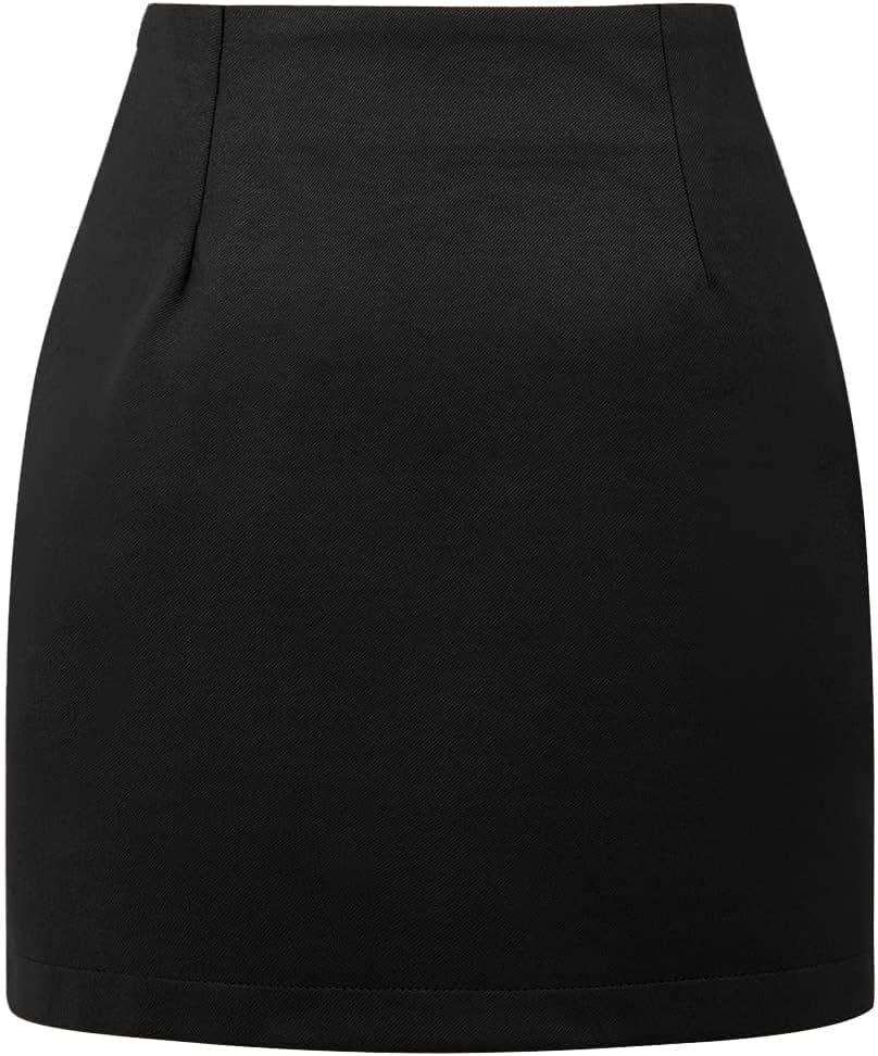 Womens High Waist Plaid Skirt Bodycon Pencil Wool Mini Skirts