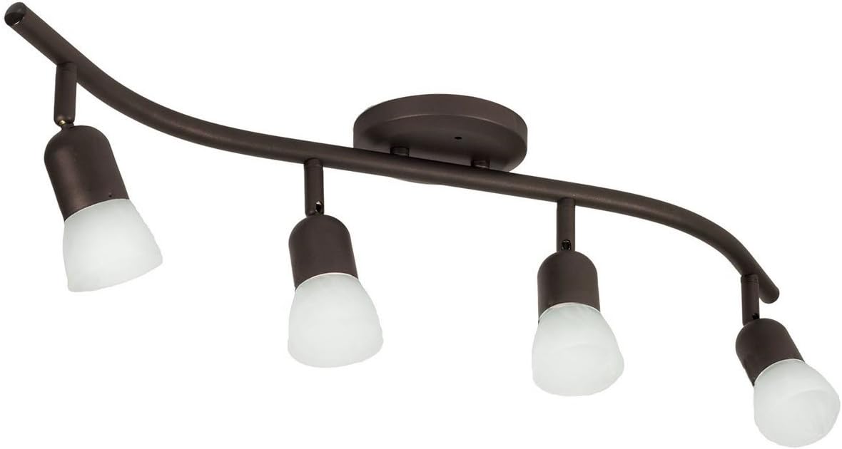 4 Light Track Lighting Wall or Ceiling Fixture Adjustable, Oil Rubbed Bronze