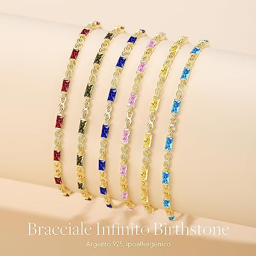 Bracelet argent 925 anti-allergie avec pierre de naissance