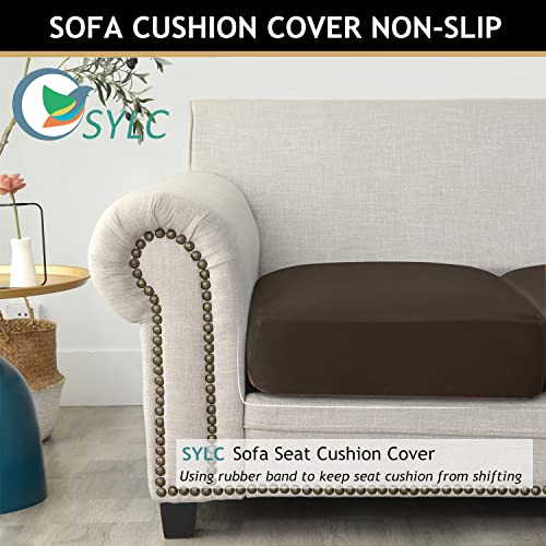 Housse de coussin de canapé extensible velours pour protéger et rénover l'assise - 6