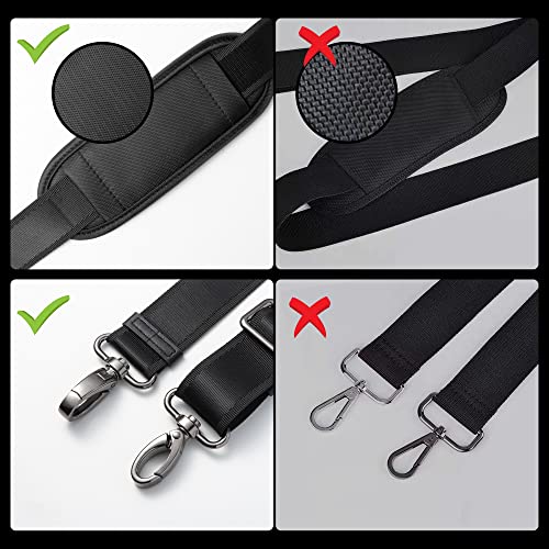 Qishare 59 Inch Wide Shoulder Strap,Adjustable Universal Replacement Non-Slip Comfort Belt With Metal Hooks For Laptop Messenger Crossbody Bag Luggage/Duffel/Briefcase/Camera/Pet Carrier #TOP2