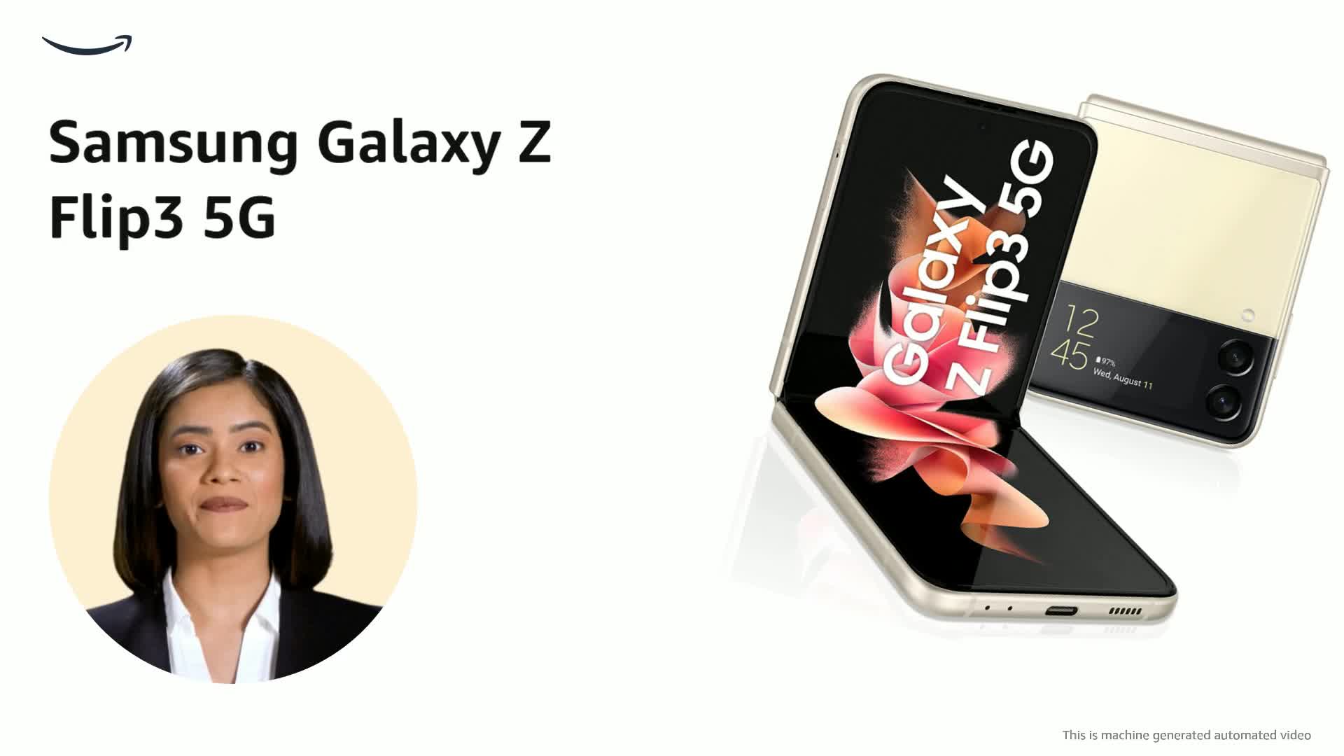 Refurbished) Samsung Galaxy Z Flip3 5G (Cream, 8GB RAM, 128GB