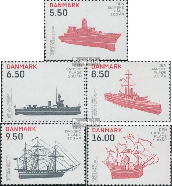 Sellos Dinamarca 1589-1593 Prophila tardes de filatelia naval