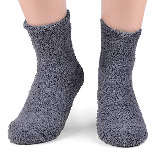 Nollia Women's Fuzzy Cozy Warm Sherpa Thick Knit Slipper Socks 3 Pack Set (Black, Navy, Grey) #TOP4