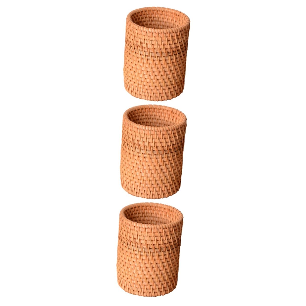 Porte-pinceaux de maquillage et organiseur rotin pour coiffeuse