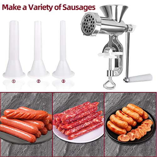 Meat Grinder Manual Mincer - Sausage Maker Manual Meat Grinder Table Mount Sausage Stuffer Funnel Make Homemade Burger Patties Household Pork Mincer Hand Operated Kitchen Tools #TOP3