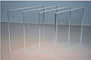 BIGIMALL Acrylic sheet 3mm Transparent 6"x6" Pack of 4 pcs for glass painting High Gloss (3mm, 6x6, Transparent/Clear)