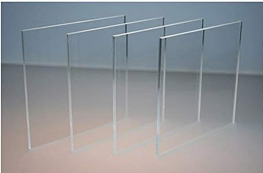 BIGIMALL Acrylic sheet 3mm Transparent 6"x6" Pack of 4 pcs for glass painting High Gloss (3mm, 6x6, Transparent/Clear)