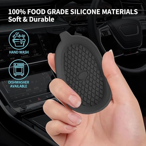 Juego de 4 posavasos universales para auto en silicona negra miniatura 3
