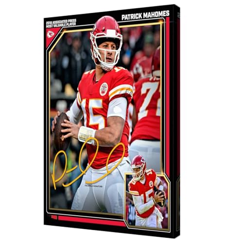WHZKCYH American Football Sports Chiefs Poster For Kids Fun Teen Birthday Christmas Gifts Patrick Mahomes Rugby Star Posters Frames Canvas Wall Art Print Picture For Home Room Decor