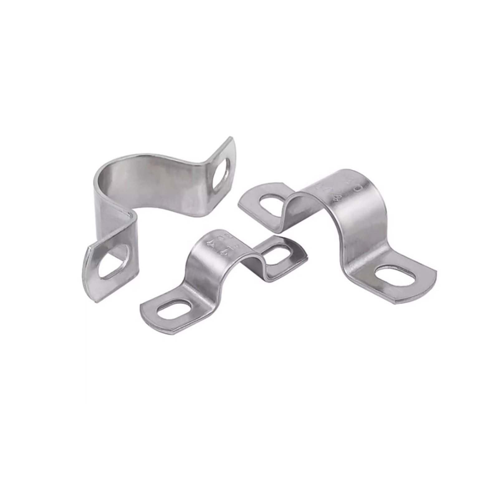 DWAMMEBRS 304 Stainless Steel Thickened Saddle Clamp Pipe Bracket U-Shaped Buckle(5pcs M10)