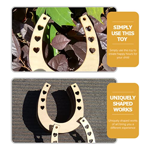 Toyvian 12Pcs Unfinished Wood Horseshoe Cutouts Blank Wooden Horseshoe Chips Horseshoe Slices Pieces Wall Decor For Diy Craft Art #TOP4