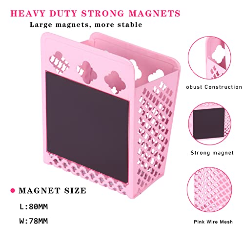 Sanpaint Magnetic Pencil Holder - Magnetic Locker Organizer, 1 Pack Pen Holder Locker Accessories For School And Office, Pink #TOP1