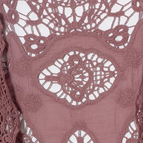 JASTIE Women Open Stitch Cardigan Boho Sleeveless Hippie Summer Hollow Out Solid Crochet Vest - Thumbnail 4