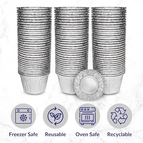 Miniatura 3 de Ebake Moldes Desechables Reposteria - 200ml Paquete De 50 Moldes Horno Reutilizables - Moldes De Aluminio Para Freidora De Aire - Molde Flan Para Horneado De Muffins, Tartas Y Pudding