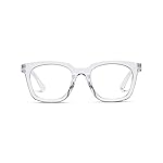 Peepers by PeeperSpecs Women\'s to The Max Square Blue Light Blocking Reading Glasses, Clear, 49 + 2.25