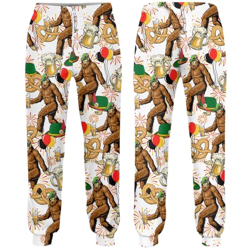 Men's Valentine Sweatpants, Funny Heart Lips Jogger Sweatpants Pockets for Men Fleece Sweatpants Gift3