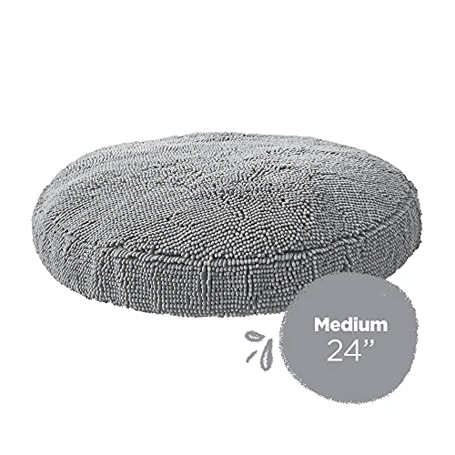 Soggy Doggy Super Snoozer Dog Bed - Comfortable Bed For Dogs - Microfiber Chenille Dog Bed - Cozy Microfiber Dog Bed Machine Washable - Round Dog Bed (Medium, Gray) #TOP7