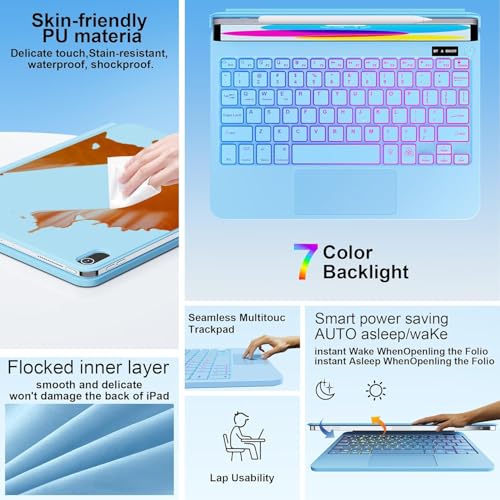 Image of for iPad 11th (A16) & 10th Generation Case with Keyboard - Magic-Style Magnetic -Ultra-Slim Protective Case- Backlight -Multi-Touch Trackpad Keyboard Case for iPad 11 inch 2025&10th Gen 10.9 inch