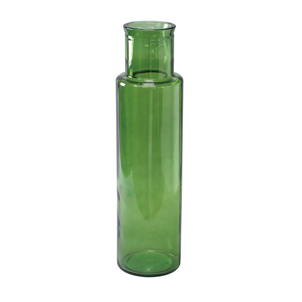 Time Concept Valencia 100% Recycled Glass Jar - Handcrafted Flower Vase, Home Centerpiece Décor Green VGGN1040GR