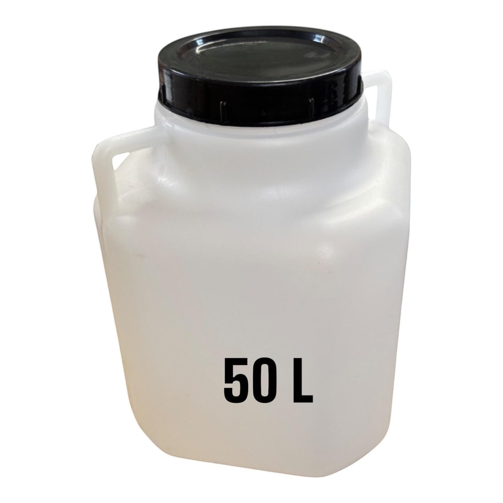 Jordan & Jordan - Bidon Plastique 50 litres - Récipient de Stockage Robuste - Hauteur 52 cm, Ø 22 cm, Couvercle à Visser - pour Eau, Aliments Secs, Déchets, Liquides Techniques