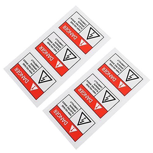 Adesivo de placa de alta tensão perigo: 6 peças adesivos elétricos perigo adesivos elétricos de aler