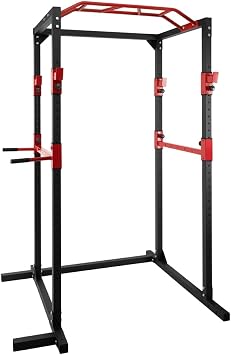 Ultrasport Power Rack, Fitness Rack, Multifunctional Rack For Effective Full Body Training, Solid Steel Construction, Perfect For Beginners And Professionals, Home Gym, Fitness Tower, Black/Red