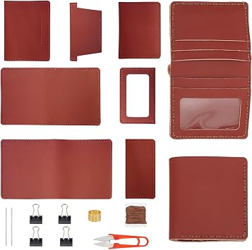 ANATTASOUL DIY Wallet Kits for Men Trendy Credit Card Wallet Kit Set DIY Mens Classic Craft Tools Billfold Kit Handmade Wallet Gifts for Dad Friends Boyfriends Uncles Family