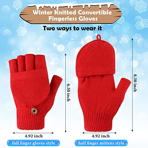 Zhehao 30 Pairs Winter Fingerless Gloves, Multicolor Warm Knitted Convertible Mittens Flap With Buttoned Thumb Cover For Women And Men Texting Typing Writing Running Driving Cycling Working Hiking #TOP1