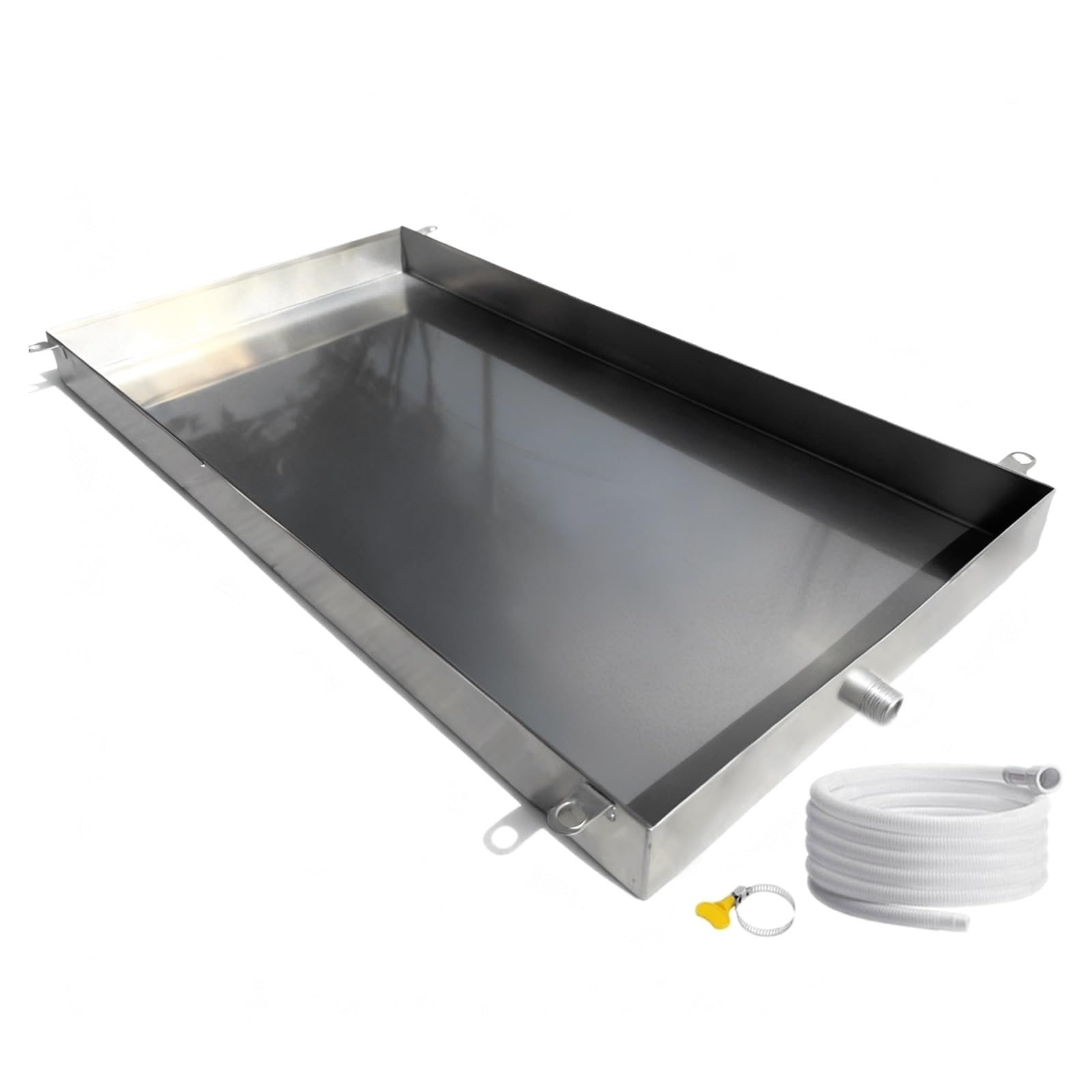 Outdoor Ac Unit Drip Tray, 304 Stainless Steel AC Drain Pan, Welded Lugs, Hose, Multiple Sizes(30x30cm (12x12in))