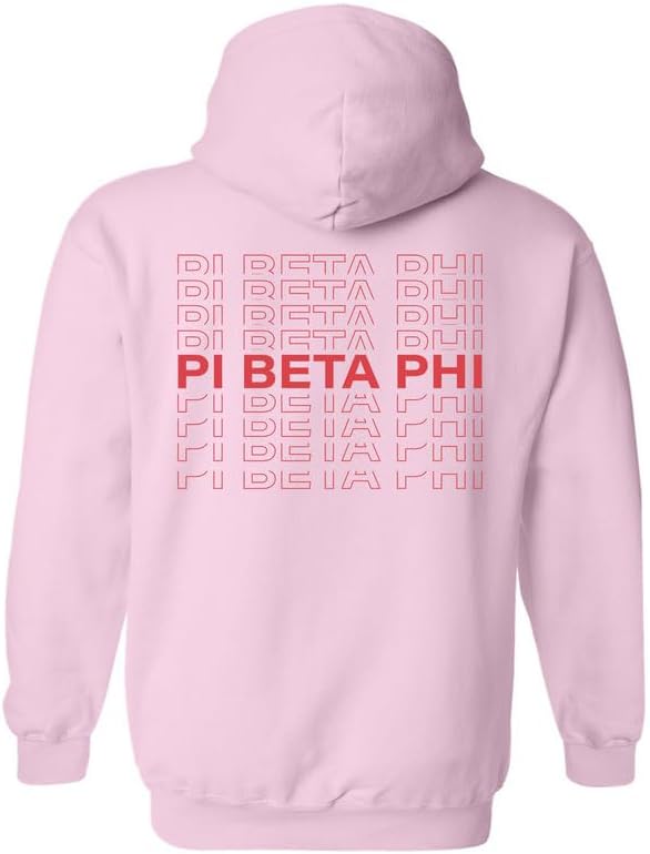 Pi Beta Phi Hoodie - Pi Phi Repeating Name Sweatshirt