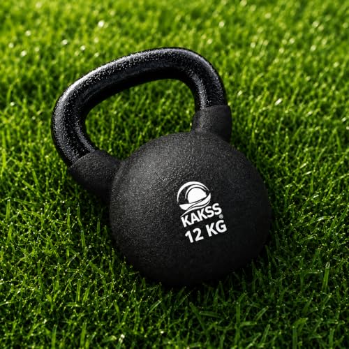 Image of Kakss Half Coating Neoprene Kettlebell (black, 12kg)