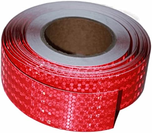Tuyrchu Red Reflective Tape Outdoor Waterproof 2 inch Wide, High Visibility Warning Conspicuity Reflector, Night Safety Sticker for Car (66 feet)