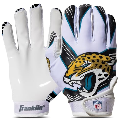Image of Franklin Sports Youth NFL Football Receiver Gloves - Kids Football Gloves Pair - NFL Team Logos and Silicone Palm