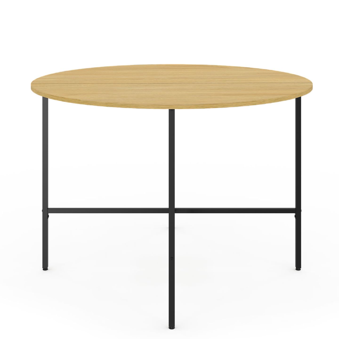 IDMarket - DETROIT mesa de comedor redonda para 4 personas, diseño industrial 110 cm