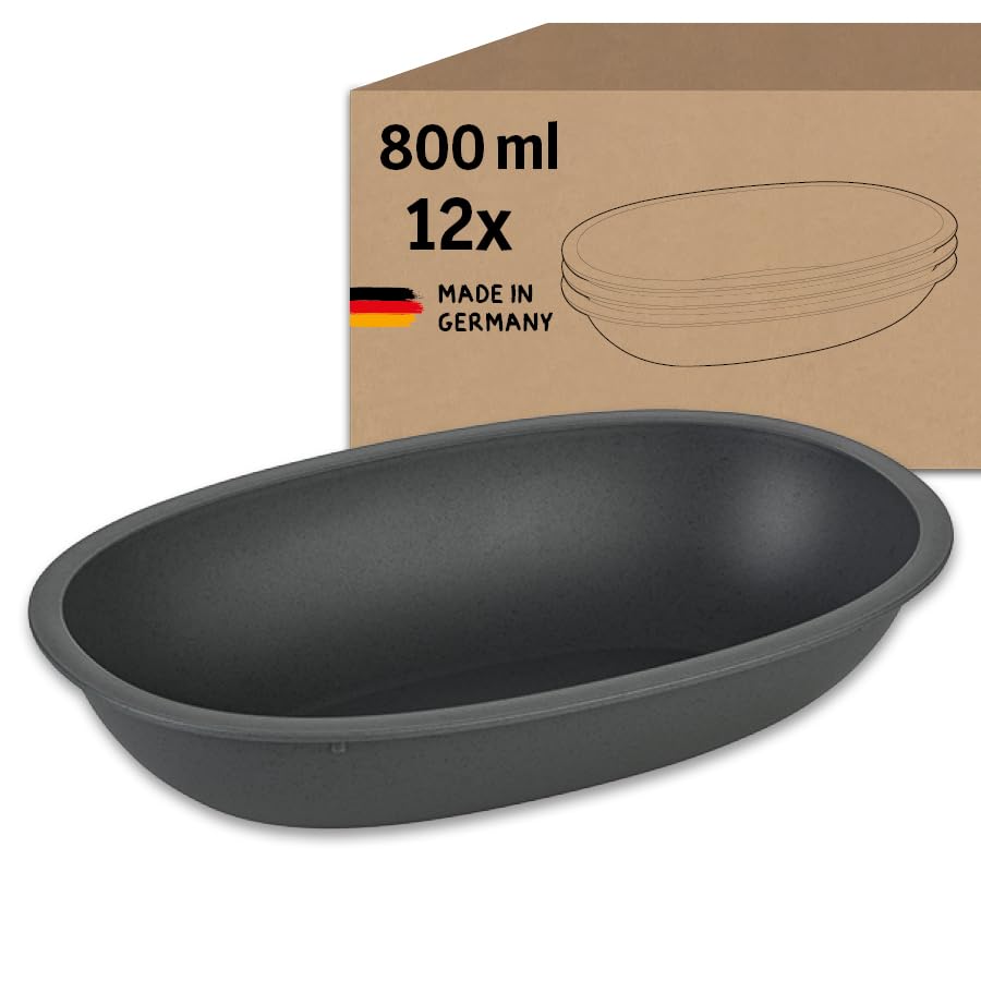 Move Oval M Reusable Serving Bowl, Set of 12, Plastic, Reusable, Shatterproof, Dishwasher Safe, Take-Away, Catering, Events