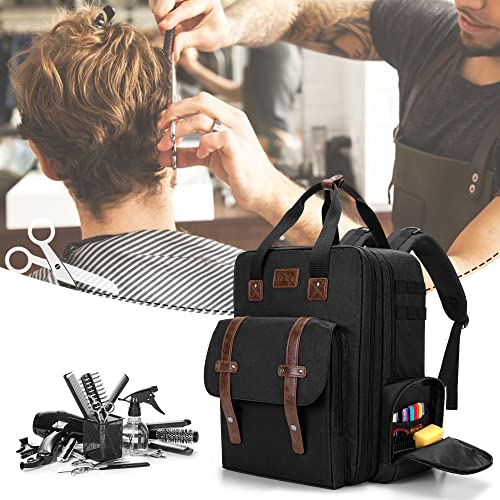 BAFASO Friseurtasche Rucksack, Friseur Scherentasche für Friseurwerkzeuge und Zubehör, Professionelle Werkzeugtasche für Friseure（Nicht enthalten andere Friseurwerkzeuge, Schwarz