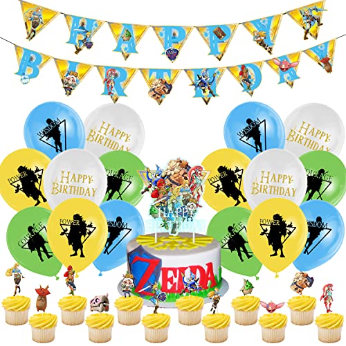 Geburtstagsparty Deko Set 44-teilig - Banner, Ballons & Cupcake Topper Für Kindergeburtstag