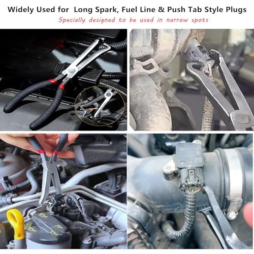 Qucik-Release Automotive Connector Tools, Automotive Connector Pliers, Car Electrical Disconnect Pliers, Applies to Long Spark, Fuel Line & Push Tab Style Plugs