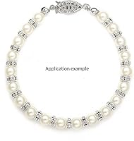 Vista 6 de 100 cuentas sueltas de diamantes de imitación de cristal de grado A de 0.472 pulgadas (cristal transparente), espaciador chapado en plata de ley