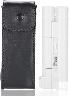 Jewelry Magnifier, 100X Zoom Microscope Double Tube Jewelry Magnifier Pocket Magnifying Glass with LED Light