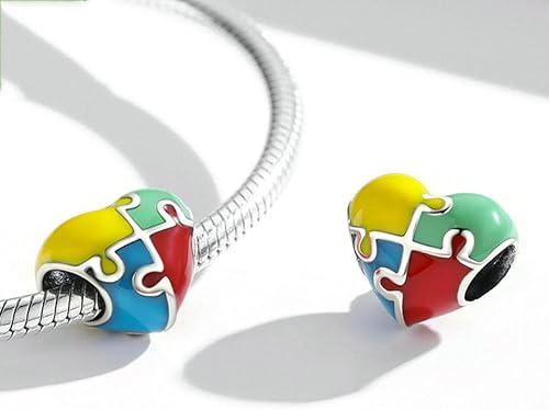 Miniatura 3 de Abalorio de plata de ley 925 con diseño de corazón y piedra natal familiar con dije de corazón para pulsera Pandora