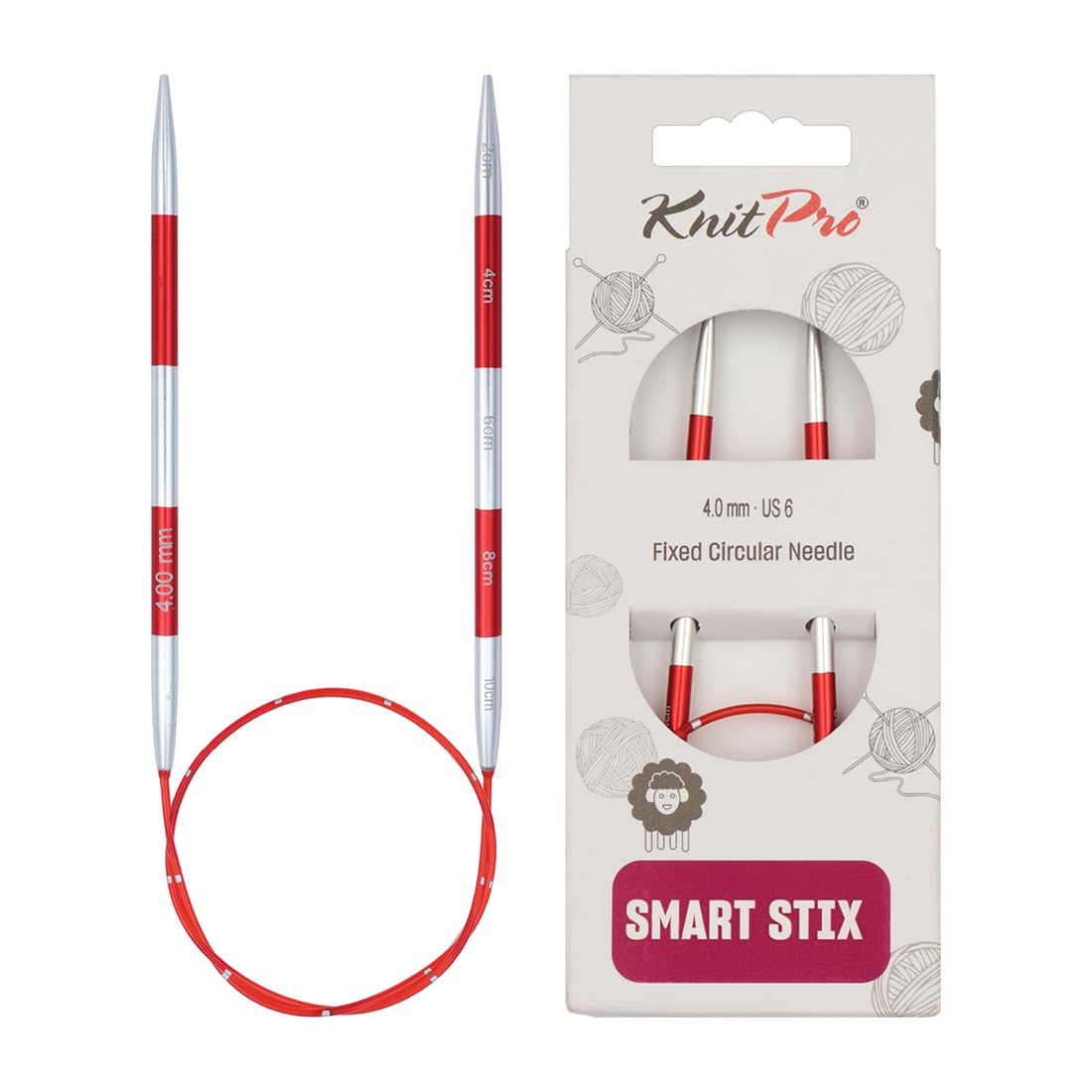 KnitPro Smartstix Fixed Circular Needles 16" (40cm) | 4.00mm