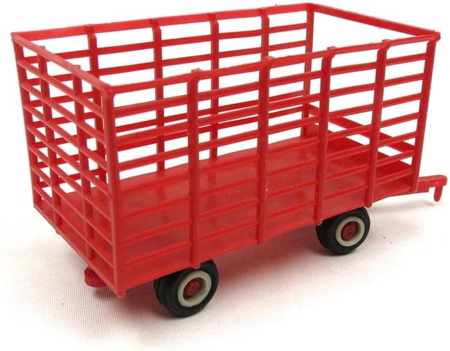 Standi Toys 1/64 Red Plastic Hay Wagon with Rubber Tires Farm Toy Replica ST225