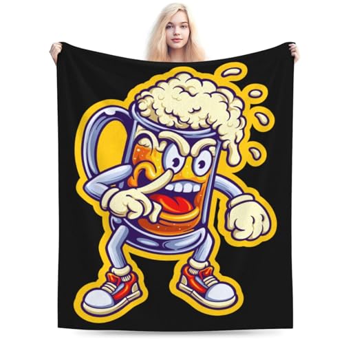 Angry Beer Mug Throw Blanket 40