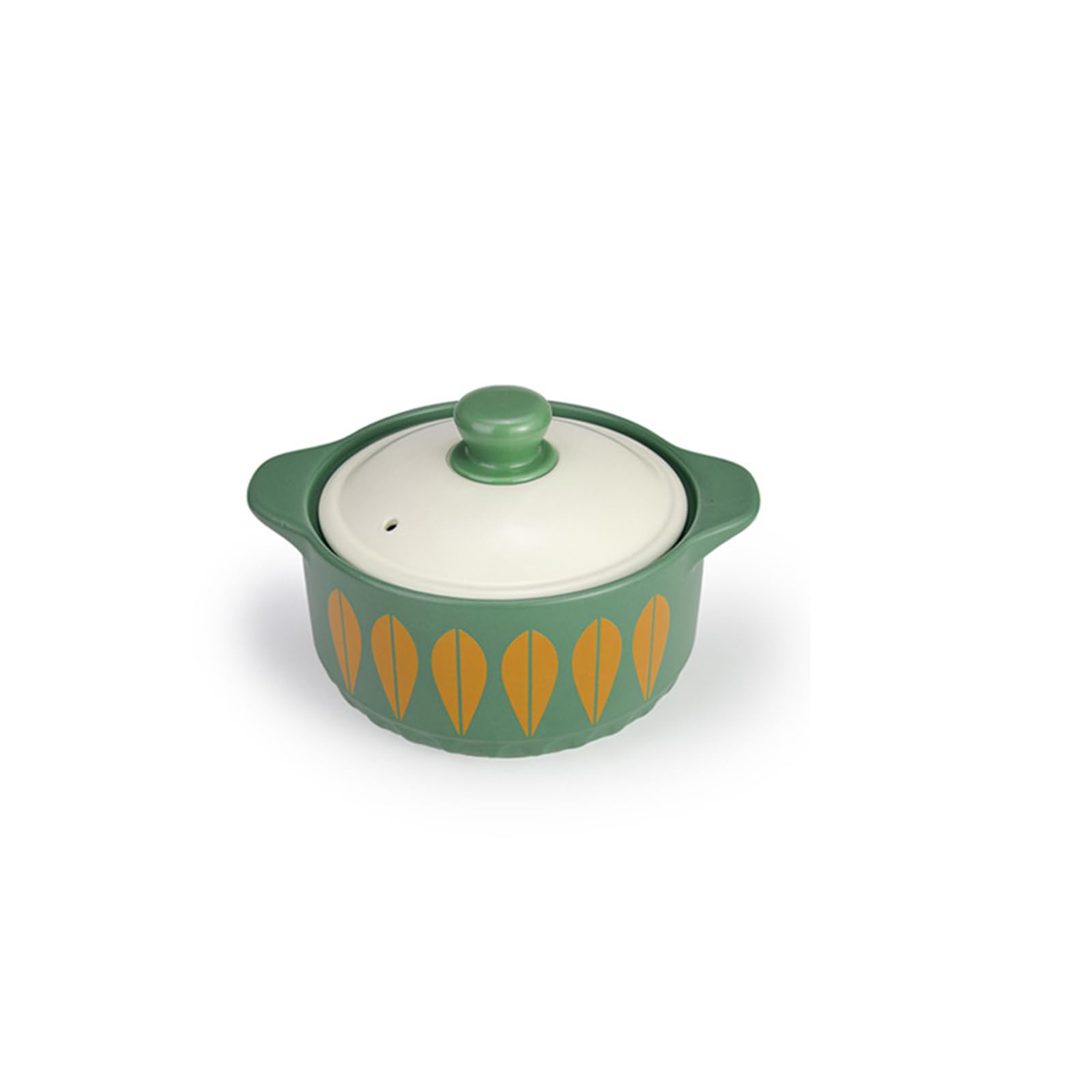 RUANLOV Cerámica Cazuela, cazuela de cerámica, Resistente a Altas temperaturas,Estilo Olla de Barro Rice crisol de la Sopa Olla pequeña cazuela (C 3.2L)