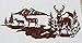 Buck with Does, Deer Mountain Scene Metal Wall Art Country Rustic Decor